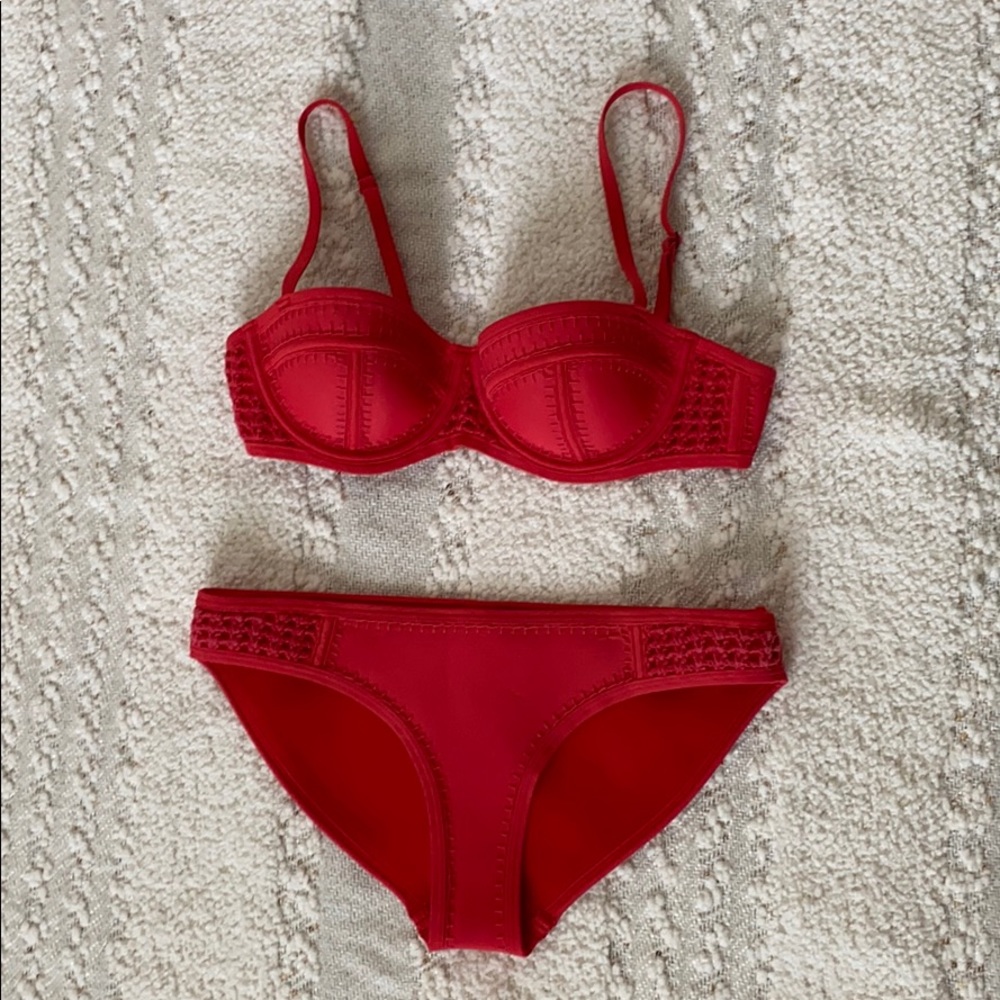 Triangl Crochet Red Bikini SMALL